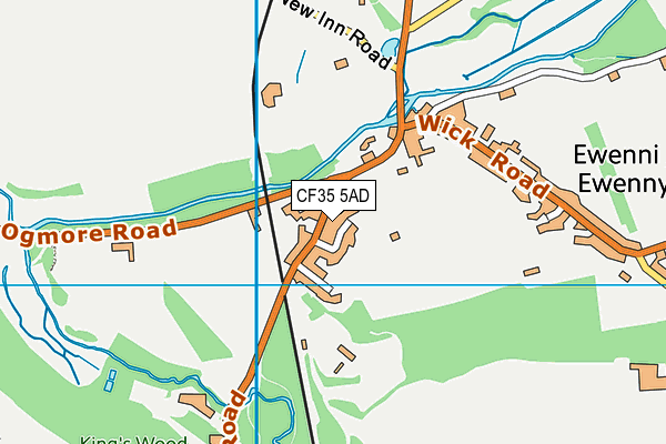 CF35 5AD map - OS VectorMap District (Ordnance Survey)