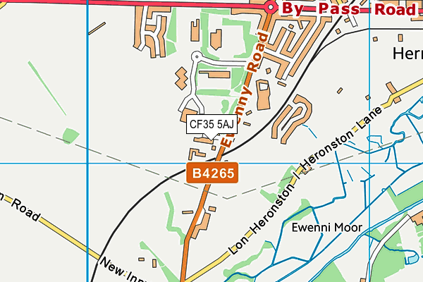 CF35 5AJ map - OS VectorMap District (Ordnance Survey)