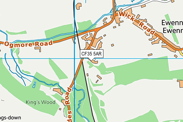 CF35 5AR map - OS VectorMap District (Ordnance Survey)