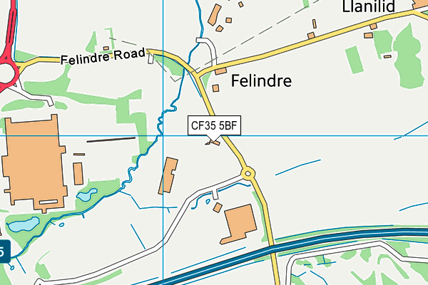 CF35 5BF map - OS VectorMap District (Ordnance Survey)