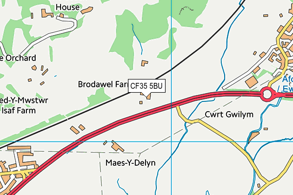 CF35 5BU map - OS VectorMap District (Ordnance Survey)