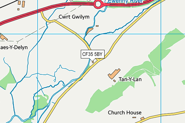 CF35 5BY map - OS VectorMap District (Ordnance Survey)