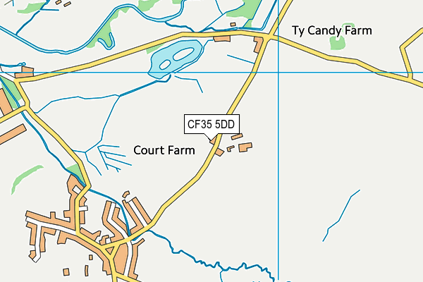 CF35 5DD map - OS VectorMap District (Ordnance Survey)