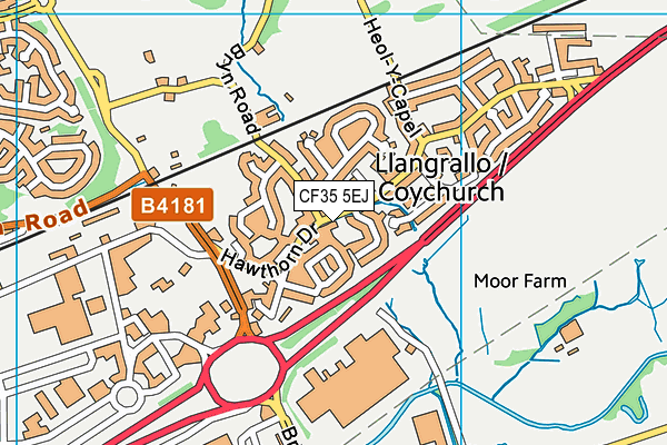 CF35 5EJ map - OS VectorMap District (Ordnance Survey)