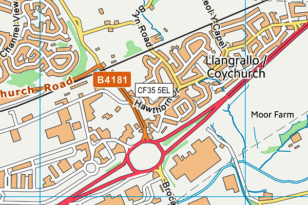 CF35 5EL map - OS VectorMap District (Ordnance Survey)