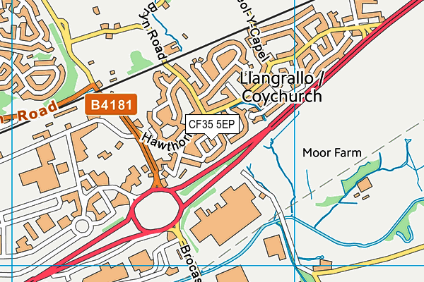 CF35 5EP map - OS VectorMap District (Ordnance Survey)