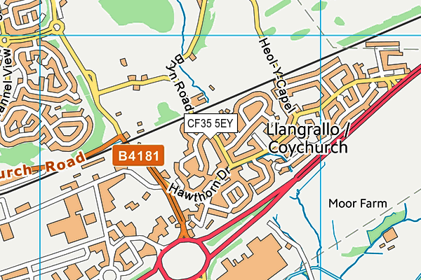 CF35 5EY map - OS VectorMap District (Ordnance Survey)