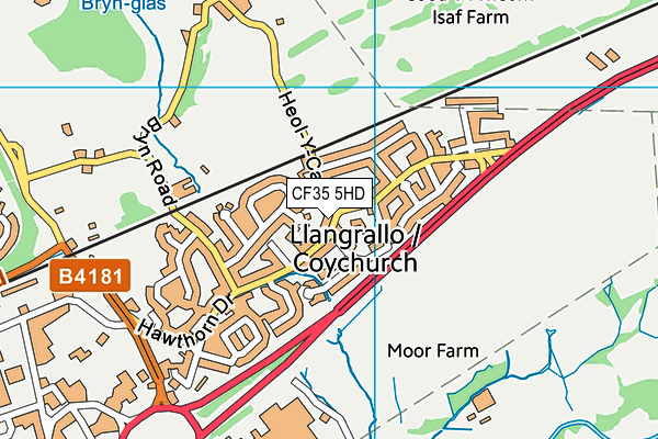 CF35 5HD map - OS VectorMap District (Ordnance Survey)