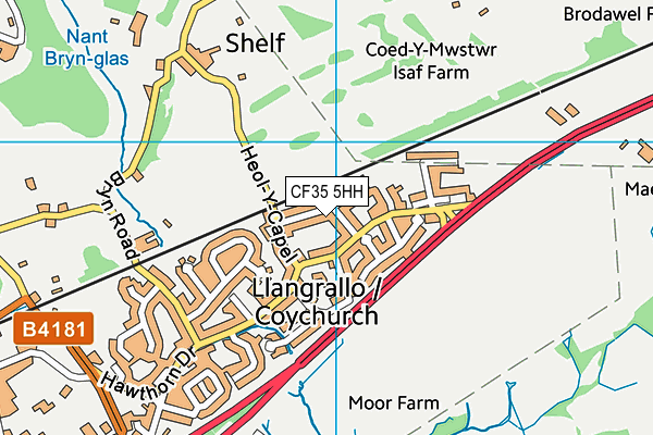 CF35 5HH map - OS VectorMap District (Ordnance Survey)