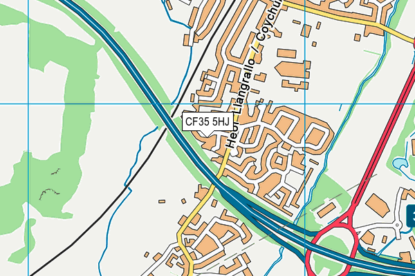 CF35 5HJ map - OS VectorMap District (Ordnance Survey)