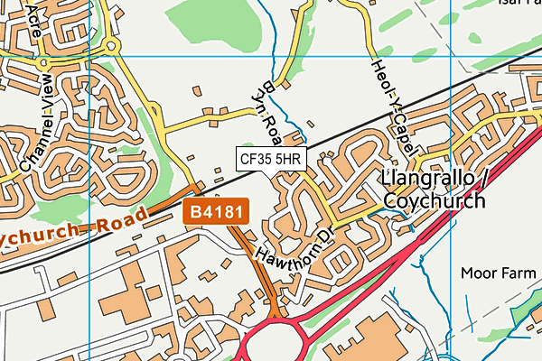 CF35 5HR map - OS VectorMap District (Ordnance Survey)