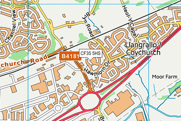 CF35 5HS map - OS VectorMap District (Ordnance Survey)