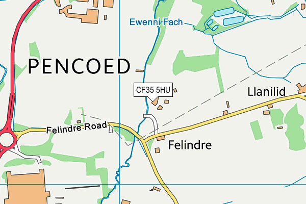 CF35 5HU map - OS VectorMap District (Ordnance Survey)