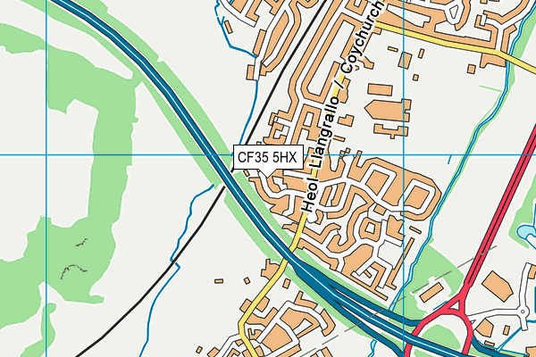 CF35 5HX map - OS VectorMap District (Ordnance Survey)