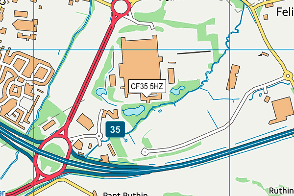 CF35 5HZ map - OS VectorMap District (Ordnance Survey)