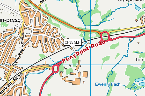 CF35 5LF map - OS VectorMap District (Ordnance Survey)