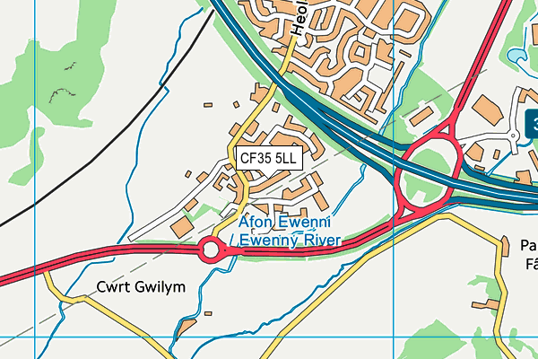 CF35 5LL map - OS VectorMap District (Ordnance Survey)