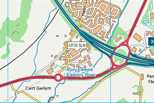 CF35 5LN map - OS VectorMap District (Ordnance Survey)