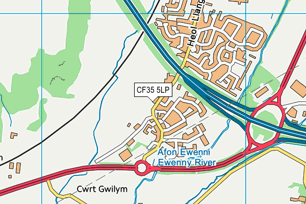 CF35 5LP map - OS VectorMap District (Ordnance Survey)