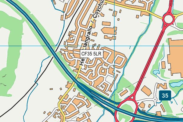 CF35 5LR map - OS VectorMap District (Ordnance Survey)