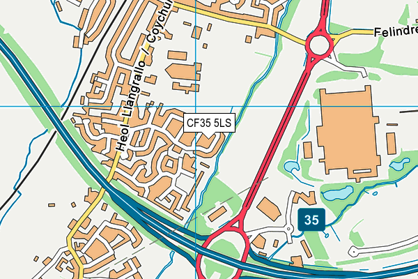 CF35 5LS map - OS VectorMap District (Ordnance Survey)