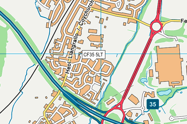 CF35 5LT map - OS VectorMap District (Ordnance Survey)