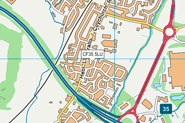 CF35 5LU map - OS VectorMap District (Ordnance Survey)