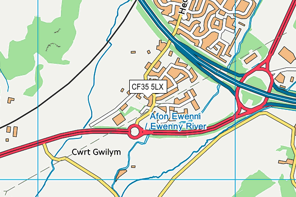 CF35 5LX map - OS VectorMap District (Ordnance Survey)