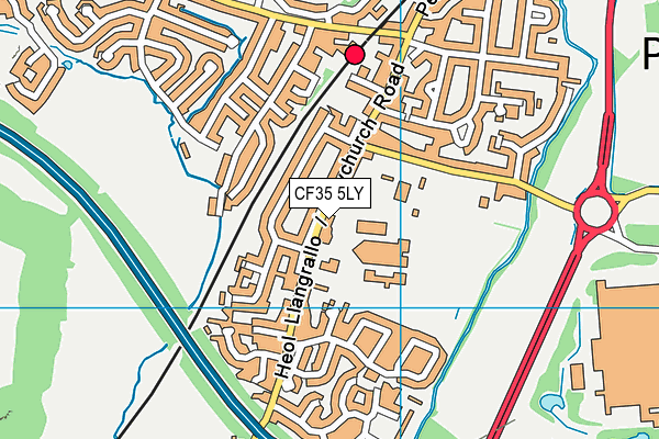 Croesty Primary School map (CF35 5LY) - OS VectorMap District (Ordnance Survey)