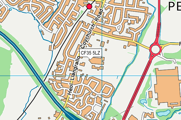 Pencoed Comprehensive School map (CF35 5LZ) - OS VectorMap District (Ordnance Survey)