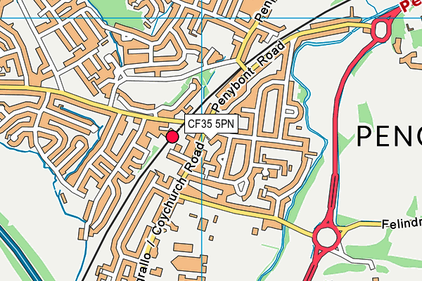 CF35 5PN map - OS VectorMap District (Ordnance Survey)