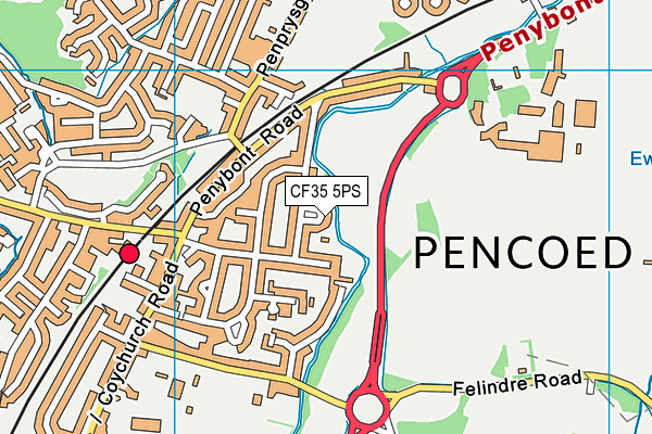 CF35 5PS map - OS VectorMap District (Ordnance Survey)