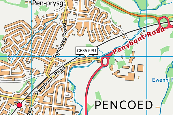 CF35 5PU map - OS VectorMap District (Ordnance Survey)