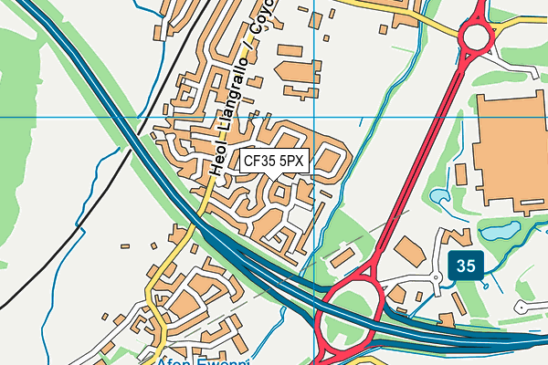 CF35 5PX map - OS VectorMap District (Ordnance Survey)