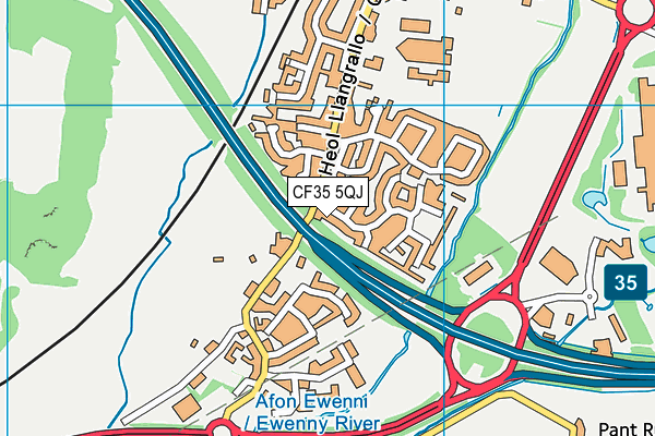 CF35 5QJ map - OS VectorMap District (Ordnance Survey)