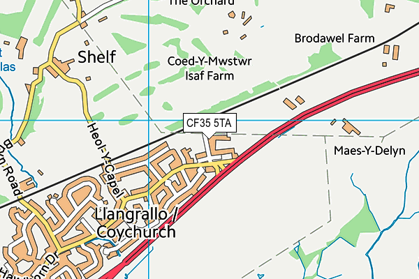 CF35 5TA map - OS VectorMap District (Ordnance Survey)