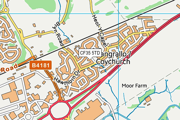 CF35 5TD map - OS VectorMap District (Ordnance Survey)