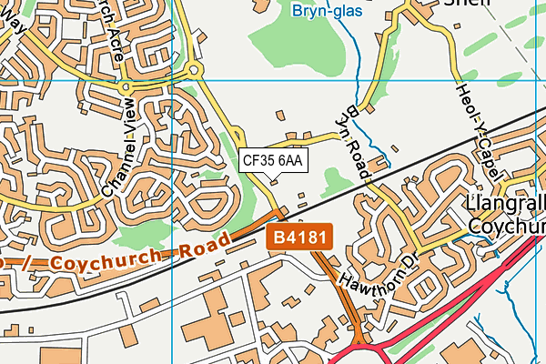 CF35 6AA map - OS VectorMap District (Ordnance Survey)