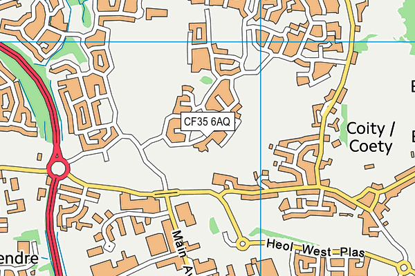 CF35 6AQ map - OS VectorMap District (Ordnance Survey)