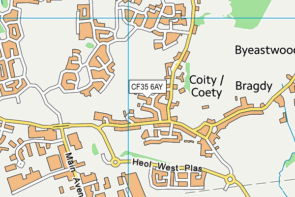 CF35 6AY map - OS VectorMap District (Ordnance Survey)