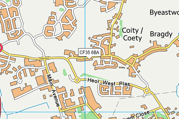 CF35 6BA map - OS VectorMap District (Ordnance Survey)