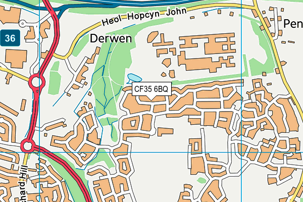 CF35 6BQ map - OS VectorMap District (Ordnance Survey)