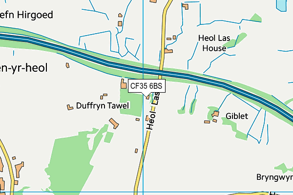 CF35 6BS map - OS VectorMap District (Ordnance Survey)