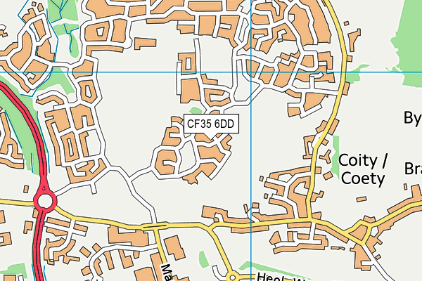 CF35 6DD map - OS VectorMap District (Ordnance Survey)