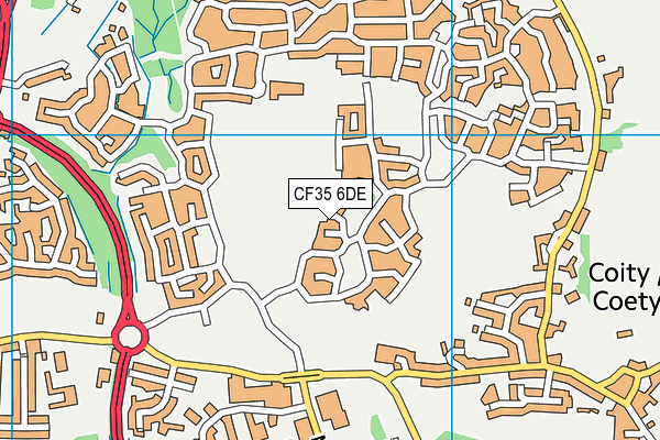 CF35 6DE map - OS VectorMap District (Ordnance Survey)