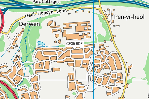 CF35 6DF map - OS VectorMap District (Ordnance Survey)