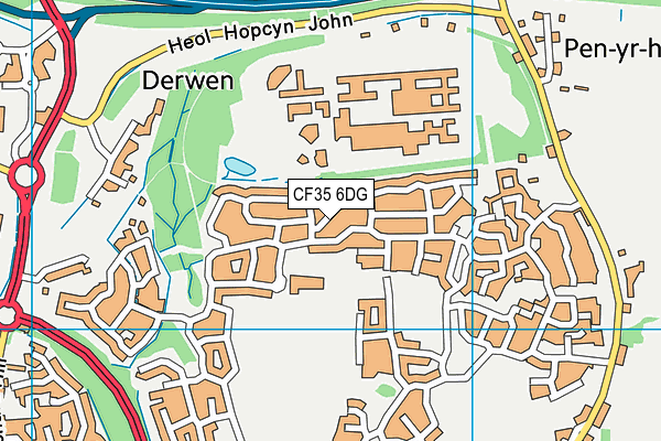 CF35 6DG map - OS VectorMap District (Ordnance Survey)