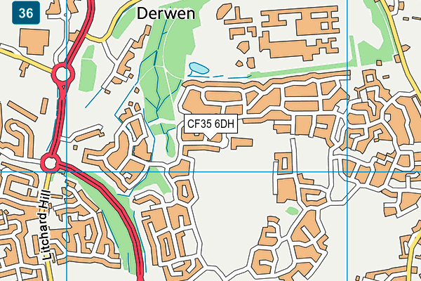 Coety Primary School map (CF35 6DH) - OS VectorMap District (Ordnance Survey)