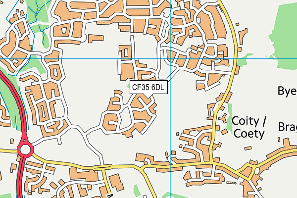 CF35 6DL map - OS VectorMap District (Ordnance Survey)