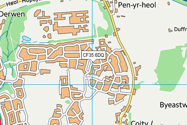 CF35 6DQ map - OS VectorMap District (Ordnance Survey)